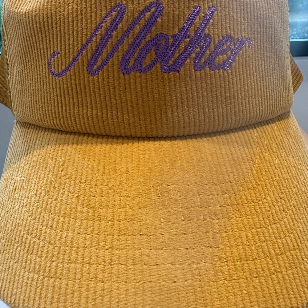 MOTHER Mustard Hat with Purple Embroidery New w Tags